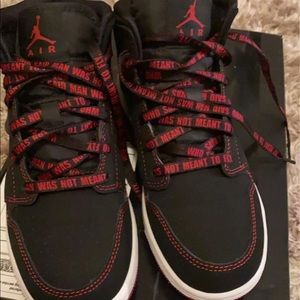 Red and black Jordan 1 mid size 4.5 Y